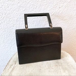 Vintage 50s Susan Gail Black Top Handle Bag Purse